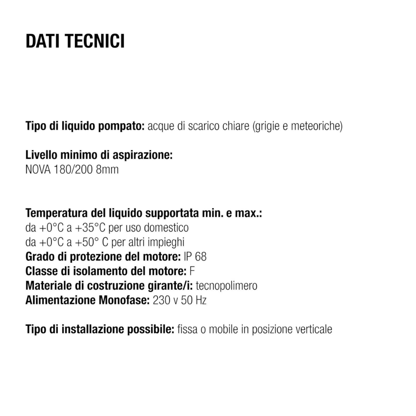 Pompa Sommergibile DAB Acque Chiare Drenaggio Cantine Giardino Pioggia IP68 D.X