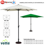 OMBRELLONE DA GIARDINO 2x2 2x3 3x3 in Metallo Con Manovella Top 160g Patio G.F