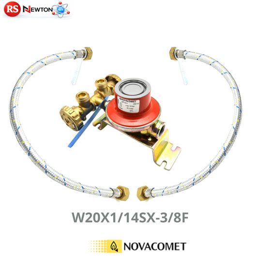 Kit Mini Centralina Gas 2 Attacchi con Regolatore BP Rubinetti Valvole GPL D.X