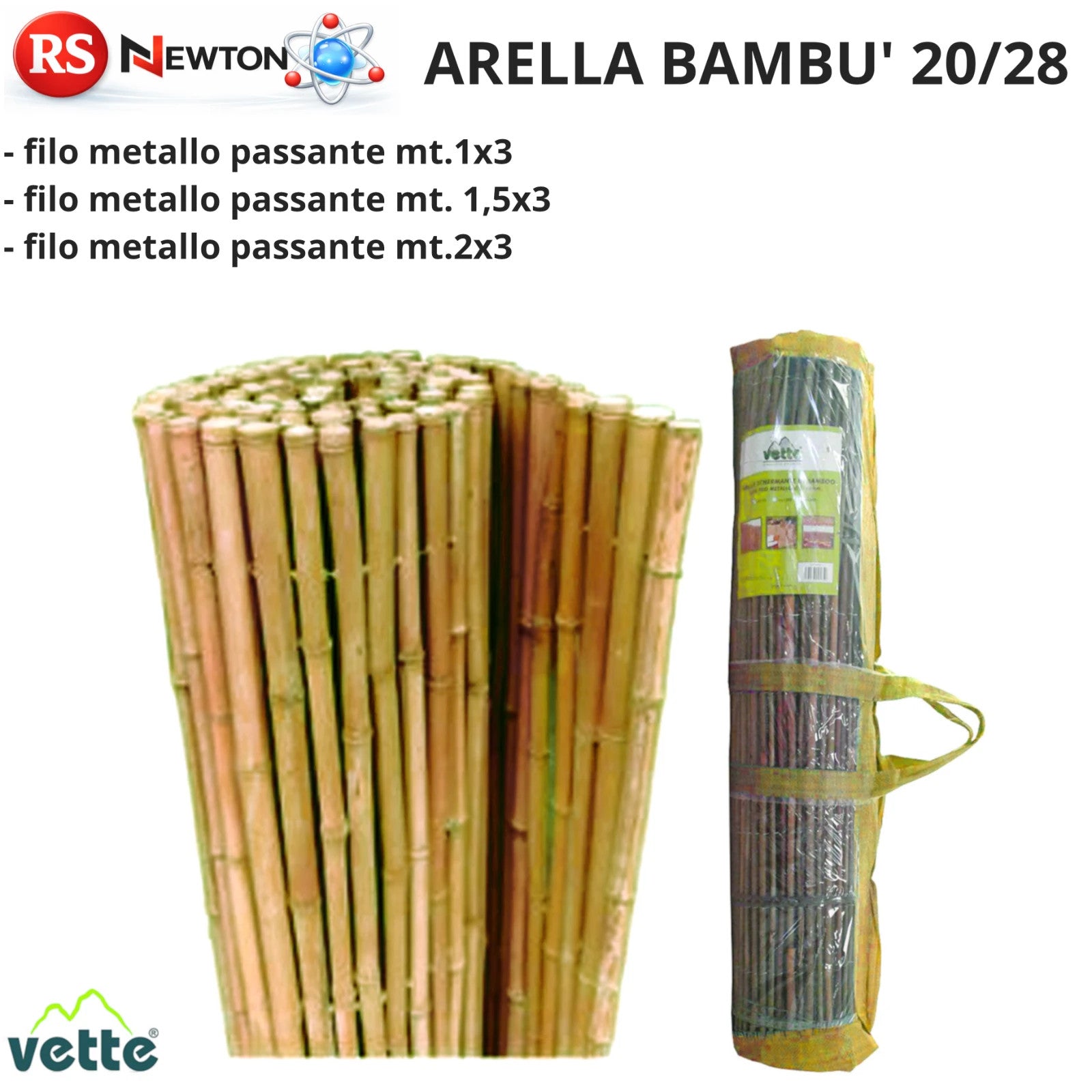 Arella Ombreggiante Bambu Canniccio Arelle Canne Bamboo Filo Metallico 20/28 G.F