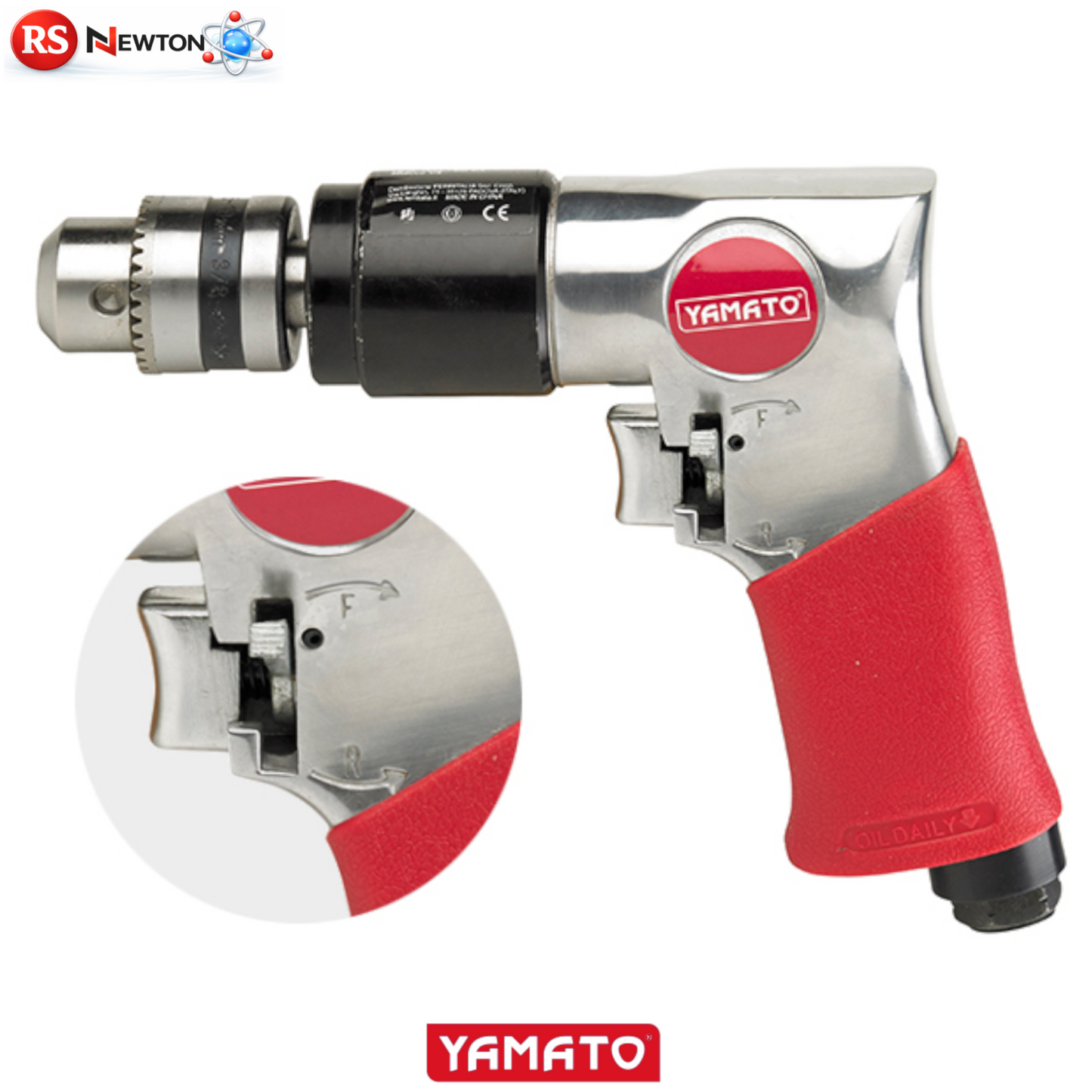 Trapano Pneumatico Reversibile 10 mm Aria Compressa 6.3 Bar Attacco 1/4 VBS