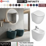 Sanitari Bagno Filo Muro Moderno NYMO INFINITY Vaso WC Bidet Water Elegante D.X