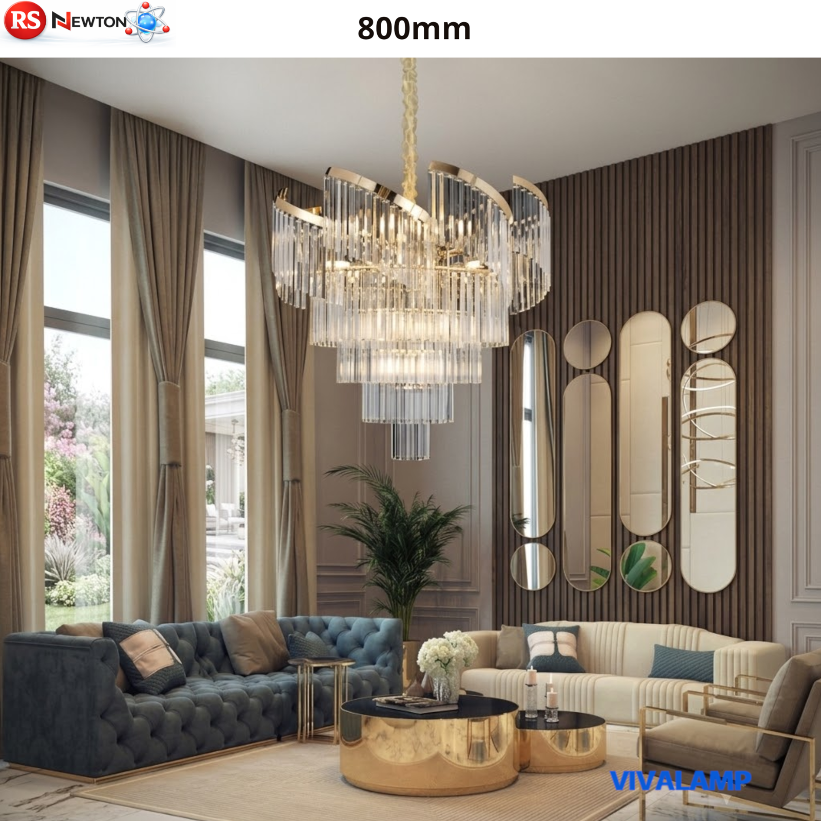 Lampadario Cristallo Oro 22xG9 80cm Lusso Moderno Sospensione Hotel Albergo V.L