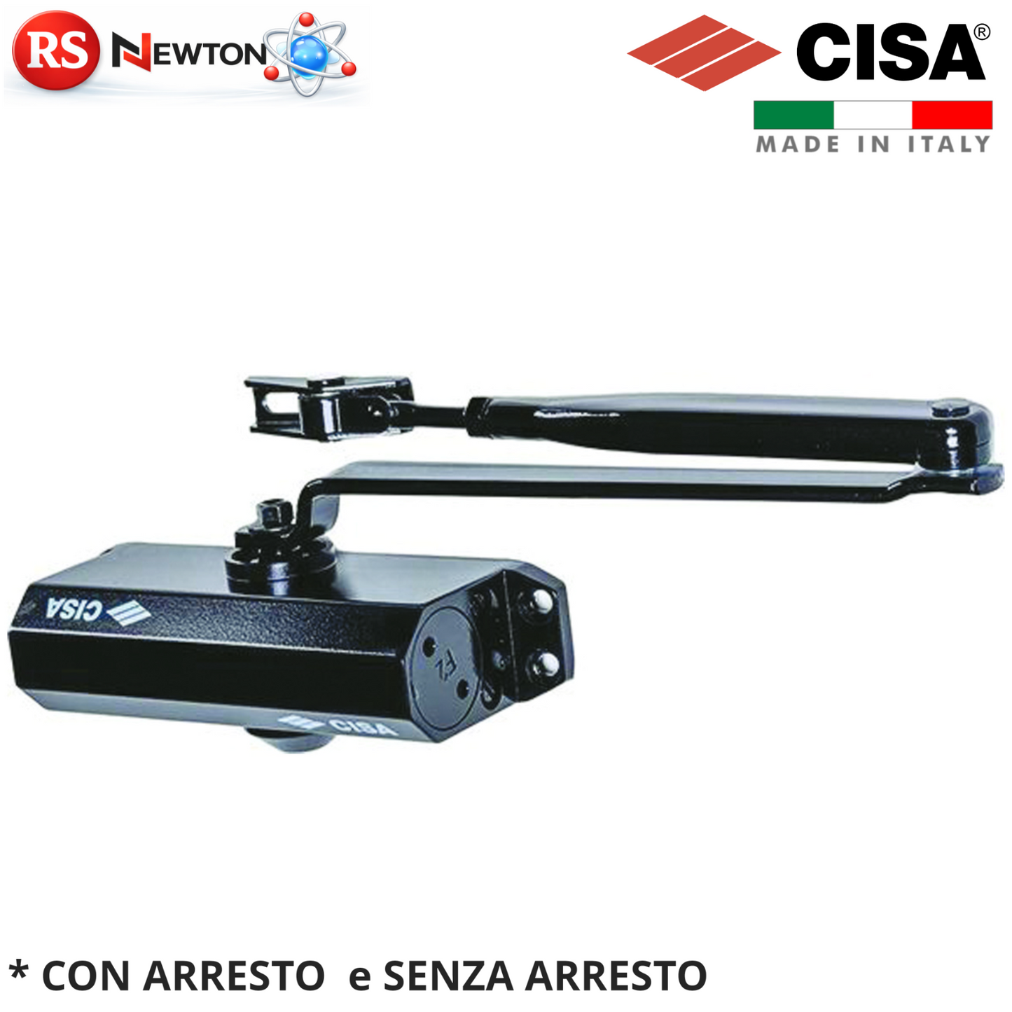 Chiudiporta Aereo CISA Braccio Rallentatore Porta Nero Con e Senza Arresto G.F