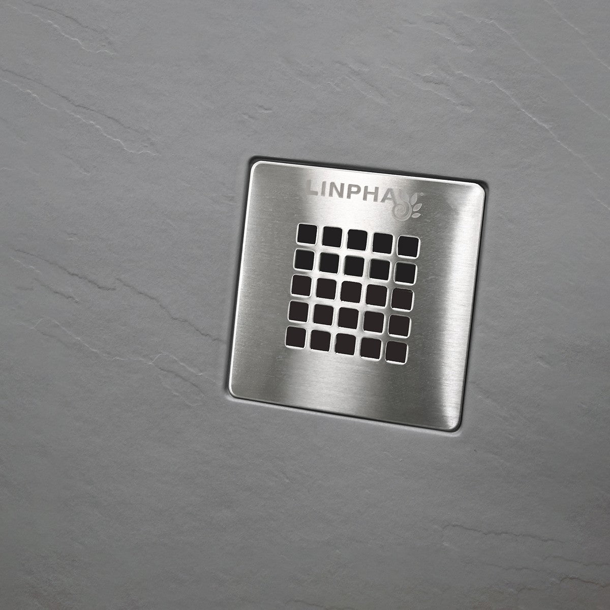 Piatto Doccia Quadrato 80x80 90x90 LINPHA Resina Effetto Ardesia Antiscivolo D.X