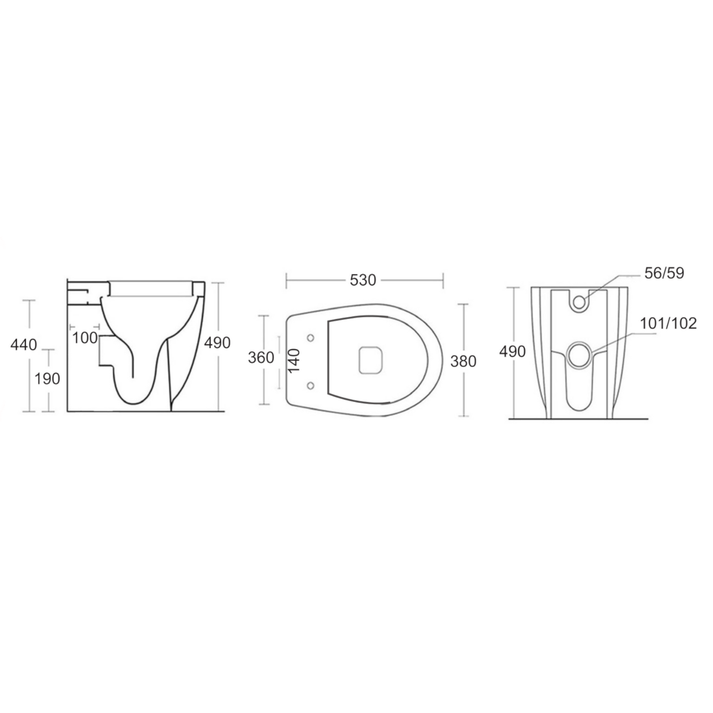 Vaso WC Rimless Filo Muro LINPHA Azalea H49 Sanitari Bagno Scarico Parete D.X