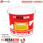 Pittura Bianca Per Interni HERAKEM Opaca Coprente Lavabile Alta Copertura 5L 14L