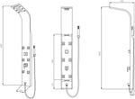 Doccia LED Cascata Colonna Acciaio Lucidato Inox AISI 304 Multifunzione D.X