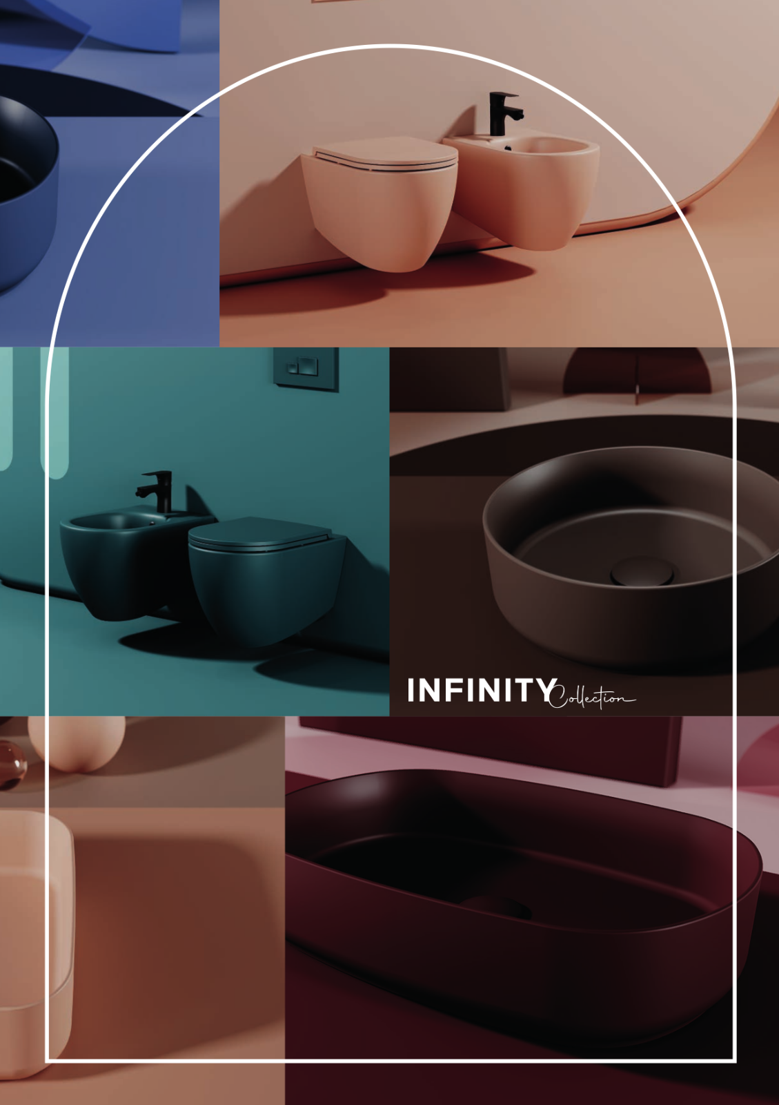Sanitari Bagno Filo Muro Moderno NYMO INFINITY Vaso WC Bidet Water Elegante D.X