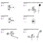 Miscelatore Rubinetto Bagno Lavabo Bidet Vasca Doccia Ottone Cromo INES D.X