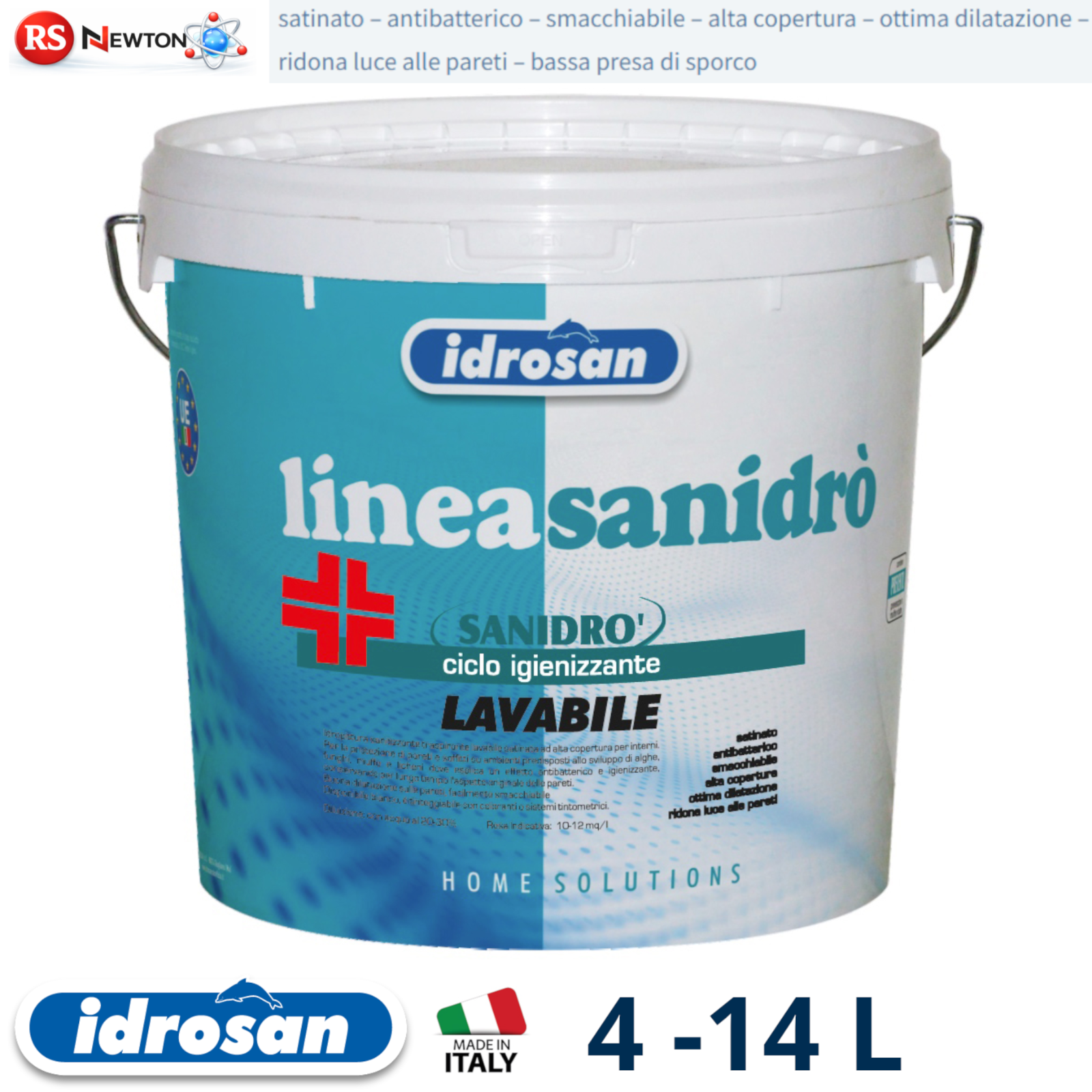 Pittura Antimuffa Sanitizzante Bianco Satinato Lavabile Smacchiabile Interni I.D