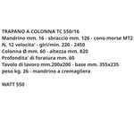 Trapano A Colonna 550W 16mm Professionale 12 Velocità Banco Foratura MT2 VBS