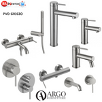 Miscelatore Rubinetto Bagno Lavabo Bidet Vasca Moderno Elegante PVD GRIGIO D.X