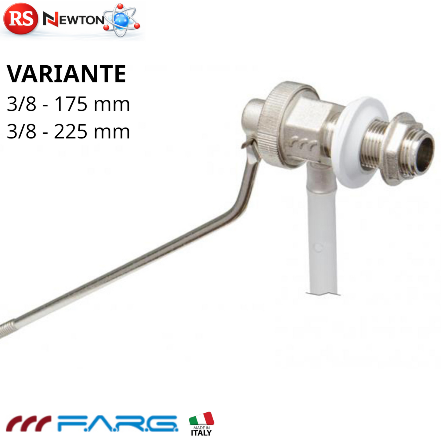 Rubinetto Galleggiante Silenzioso Tipo C Ottone Stampato 3/8 WC 175 225 mm D.X