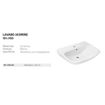 Lavabo Lavandino Bagno 60cm e Colonna 65cm LINPHA Jasmine Ceramica Monoforo D.X