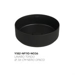 Lavabo Bagno Da Appoggio Rotondo NYMO Ø36cm Ceramica Moderno Ultra Sottile D.X