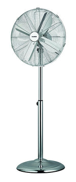 VENTILATORE PIANTANA METALLO 40CM 50W CROMATO OSCILLANTE INDUSTRIALE LAVORO VBS
