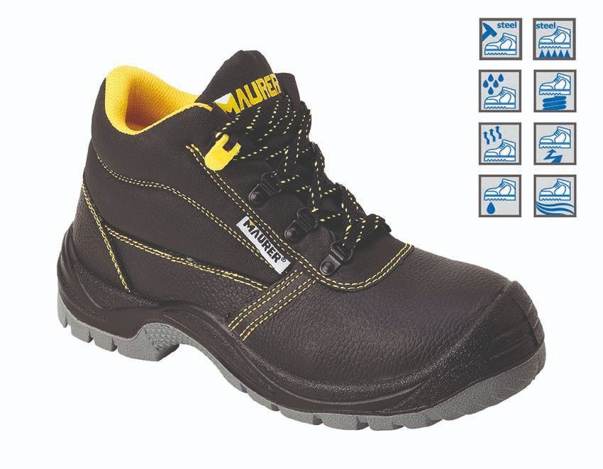 Scarpe Antinfortunistiche Alte Pelle S3 MAURER Puntale Acciaio Uomo Lavoro VBS