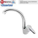 Miscelatore Rubinetto Girevole Per Lavello Cucina Cromo Canna Alta Monoforo D.X