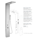 Pannello Doccia Anticalcare INOX ASISI 304 Effetto Cascata Cromo Satinato D.X