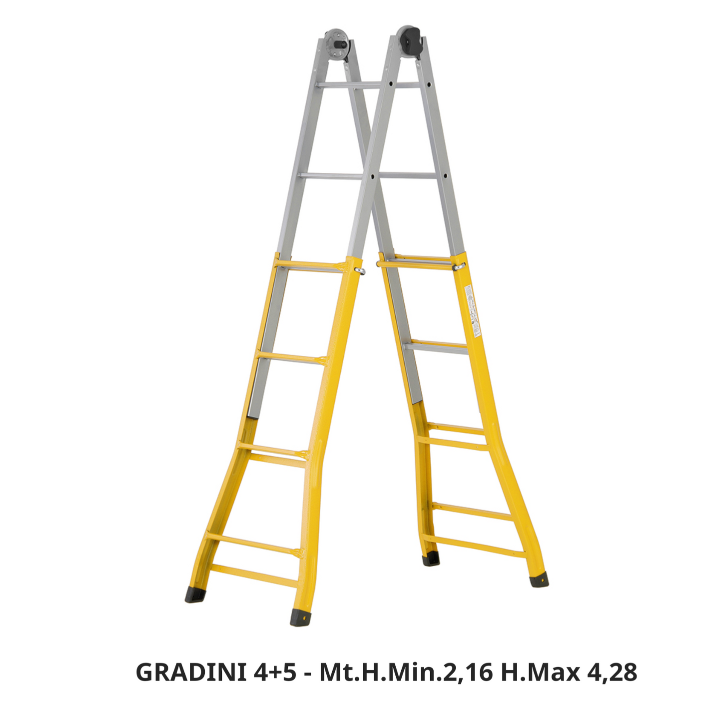 Scala Telescopica Acciaio Professionale 4+4 / 5+5 Multiuso 125Kg Certificata VBS