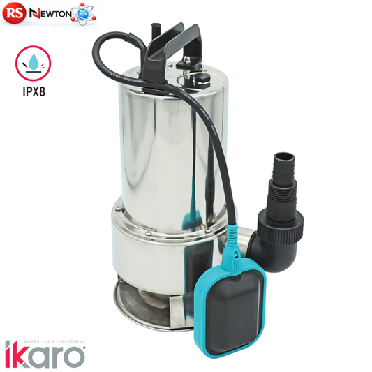 Elettropompa Sommersa Acque Scure Sporche IKARO in Acciaio Inox IPX8 750W D.X