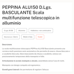 Scala Telescopica Multifunzione Alluminio GIERRE Basculante 150kg Made Italy G.F