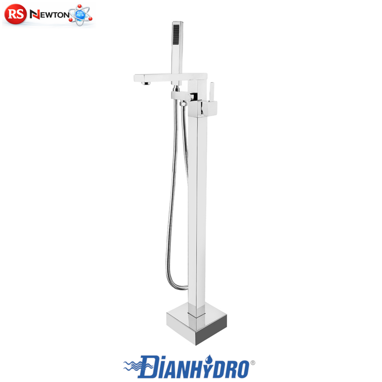 Miscelatore Rubinetto Vasca da Bagno Moderno a Pavimento Con Doccetta Ottone D.X
