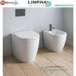 Sanitari Filo Muro LINPHA MAGNOLIA Rimless Vaso WC Bagno Bidet Copri Water D.X