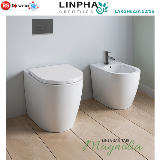 Sanitari Filo Muro LINPHA MAGNOLIA Rimless Vaso WC Bagno Bidet Copri Water D.X