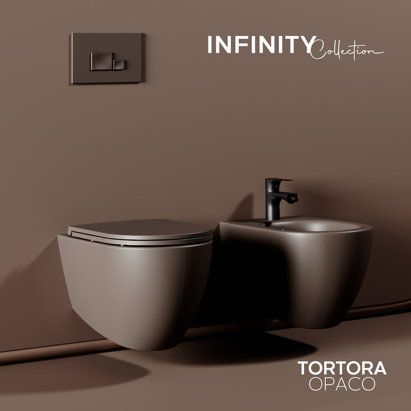 Bidet Sospeso INFINITY Sanitari Bagno Ceramica Moderno Fissaggi Nascosti D.X
