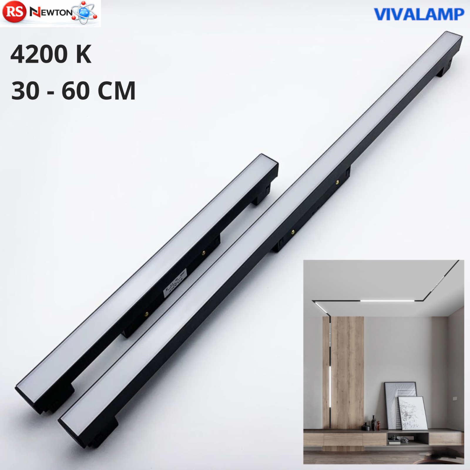 Barra Luce LED Magnetica 10W 20W Binario Magnetico Incasso 30 60cm Nero 48V V.L