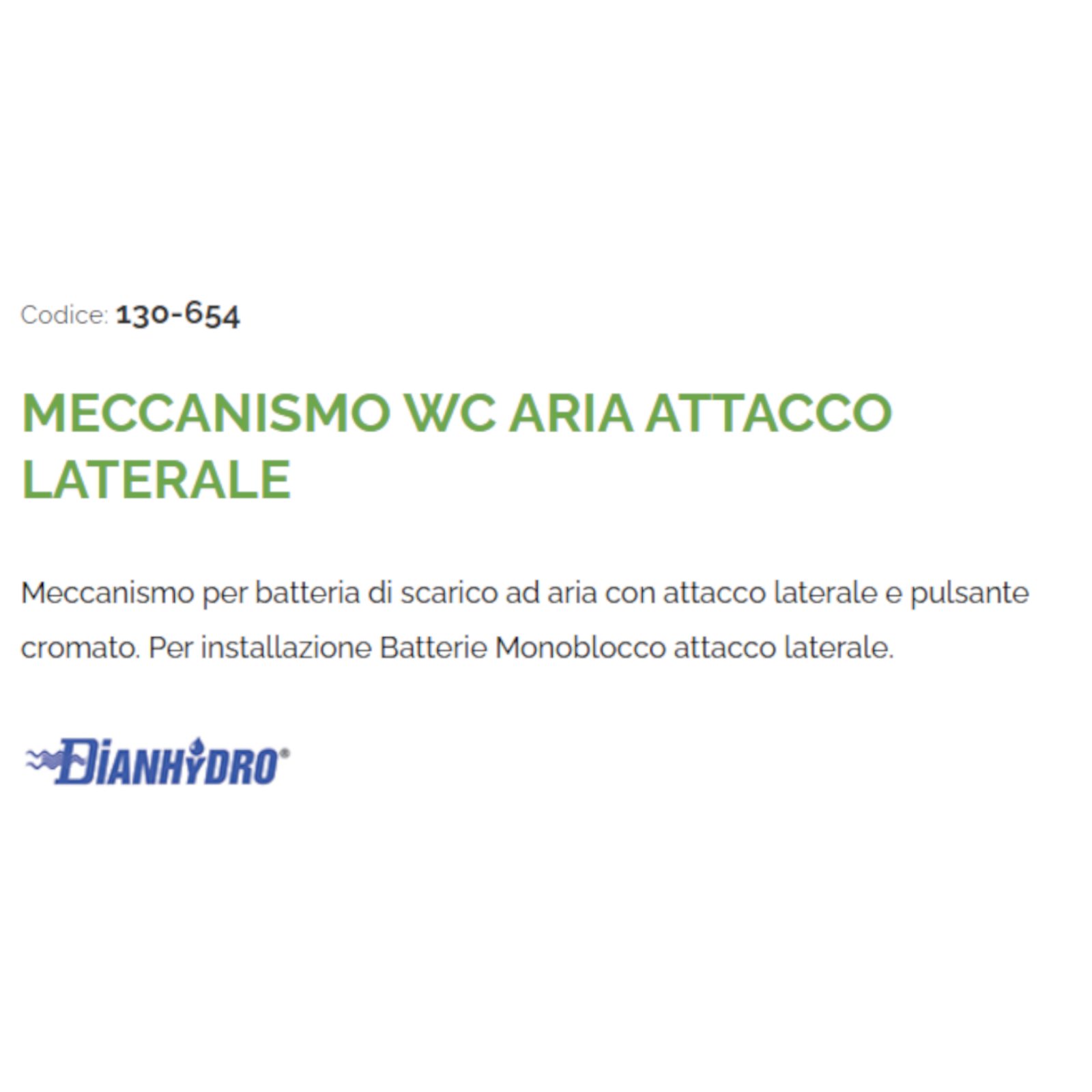 Meccanismo WC Ad Aria Attacco Laterale Pulsante Cromato Monoblocco Universal D.X