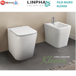 Sanitari Filo Muro Bagno Linpha KLENIA Vaso WC Bidet CopriWater Soft Moderno D.X