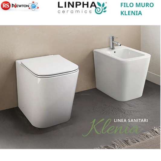 Sanitari Filo Muro Bagno Linpha KLENIA Vaso WC Bidet CopriWater Soft Moderno D.X