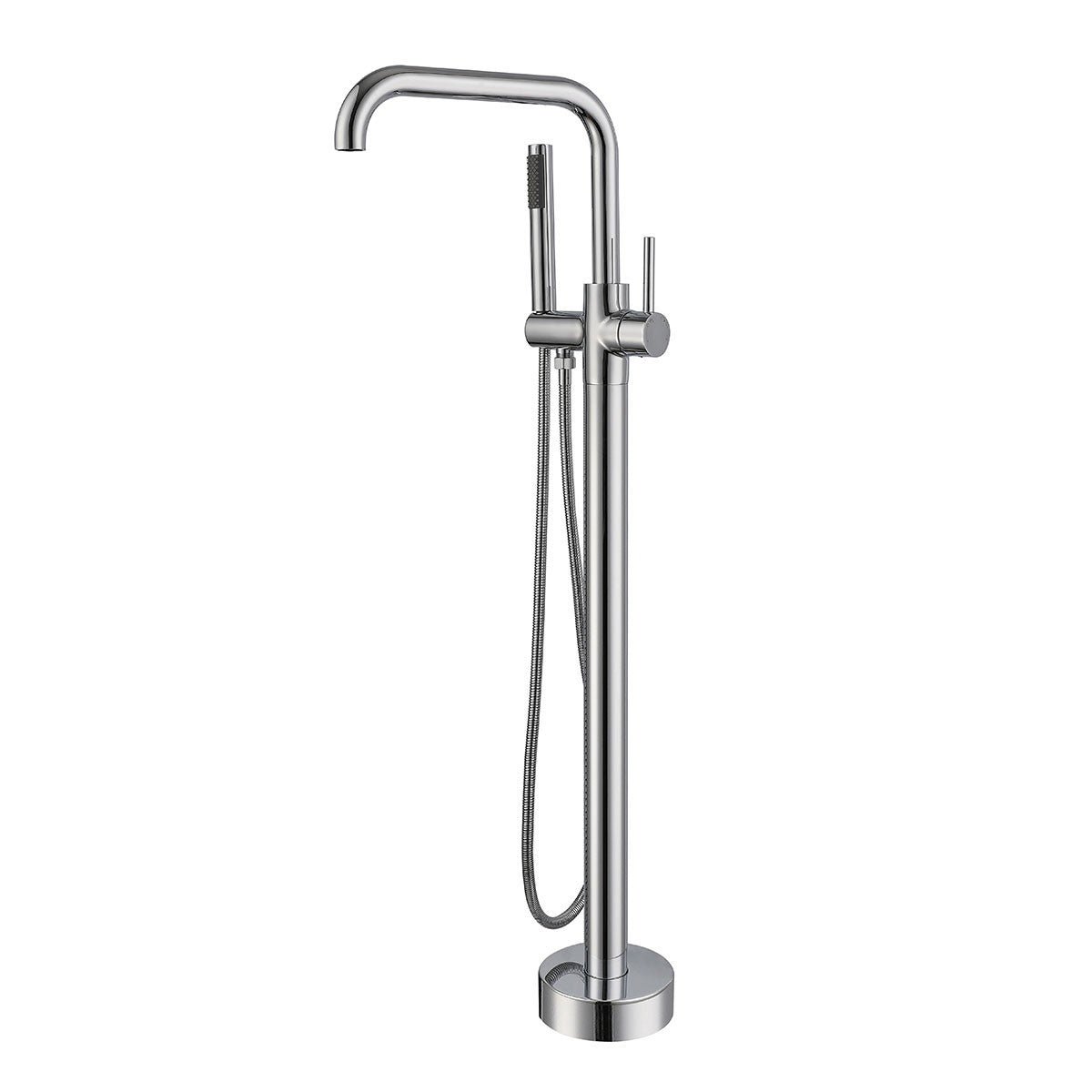 Miscelatore Rubinetto Vasca da Bagno a Pavimento Moderno Con Doccetta Ottone D.X