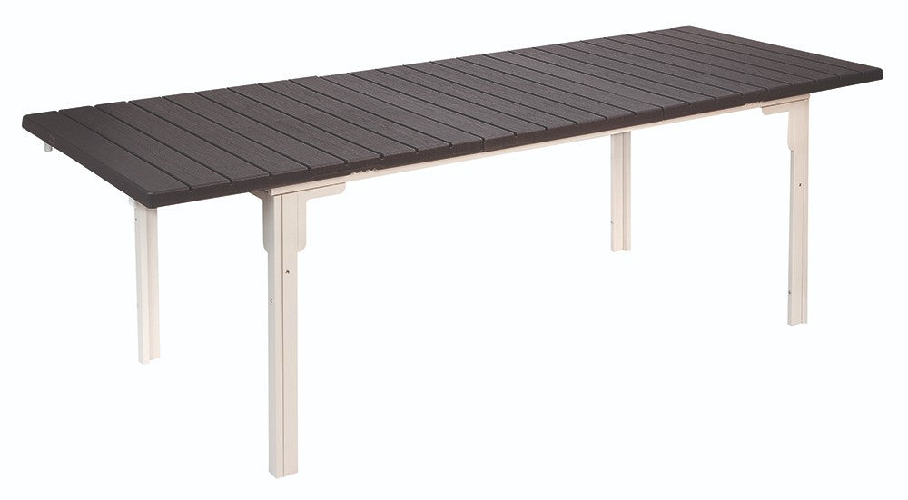 Tavolo Allungabile Acciaio HDPE Effetto Legno Grigio 180-240cm Casa Giardino VBS
