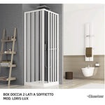 Cabina Box Doccia Angolare PVC Apertura 2 Lati a Soffietto Riducibile LORIS D.X