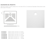 Piatto Doccia Quadro Ceramica Slim H3,6 Antiscivolo 80x80 90x90 Bianco Nero D.X