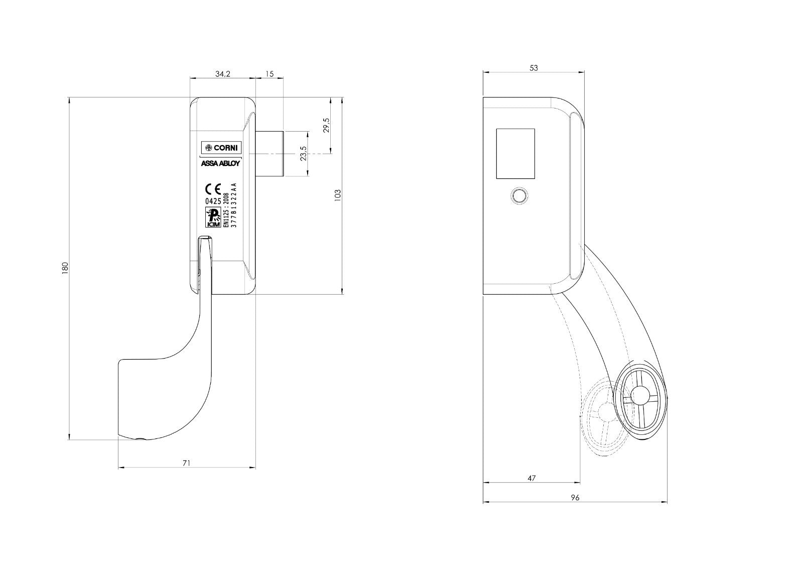 Maniglione Antipanico CORNI Kit PUSH Barra Rossa 120cm Aste Porte Sicurezza G.F