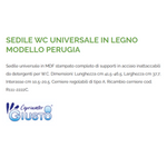 Sedile WC Universale in Legno MDF CopriWater Cerniere Acciaio Regolabili D.X