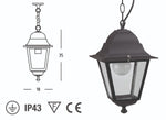 Lanterna Sospesa Esterno Vintage Lampada E27 Alluminio Nero Giardino H35 cm VBS