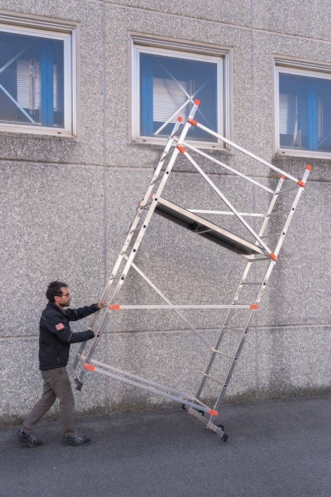 Trabattello Professionale GIERRE H 4M Ponteggio Alluminio con Ruote 150Kg VBS