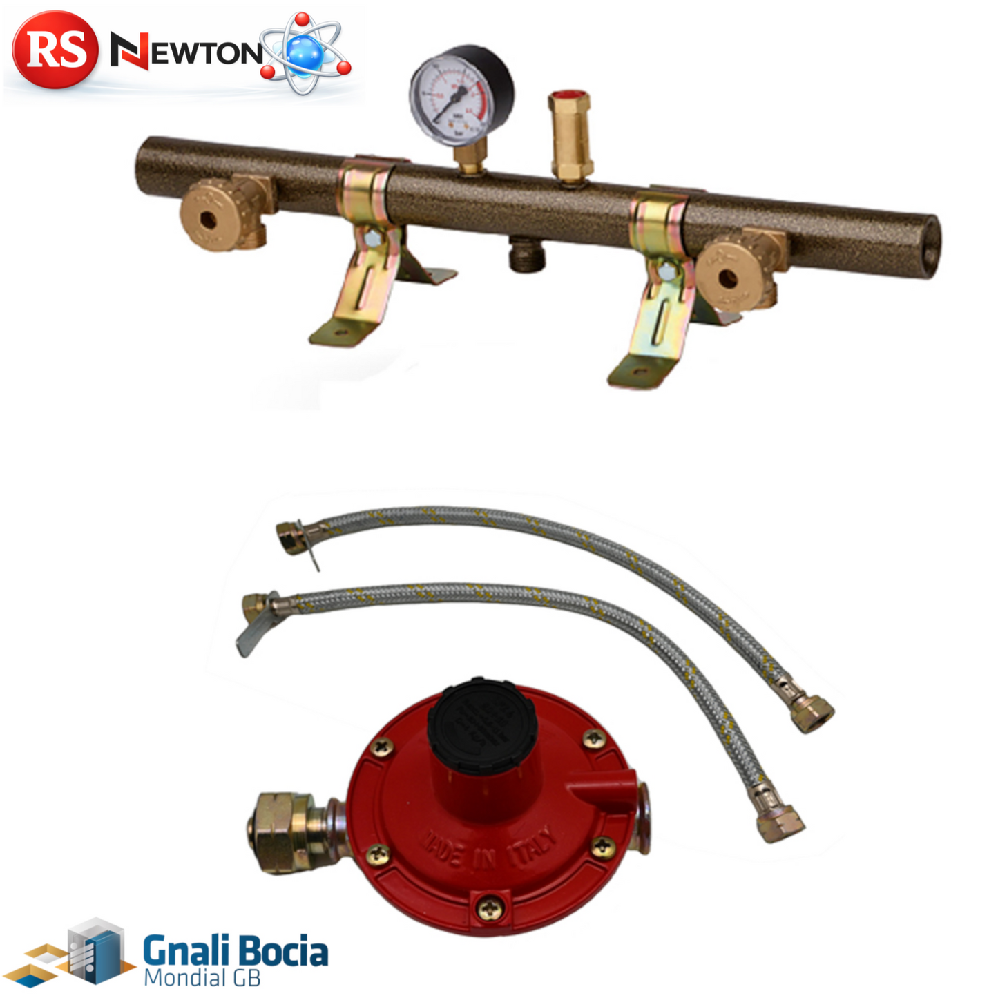 Centralina GAS GPL 2 Bombole con Manometro Valvola e Flessibile LPZ4V W20 D.X
