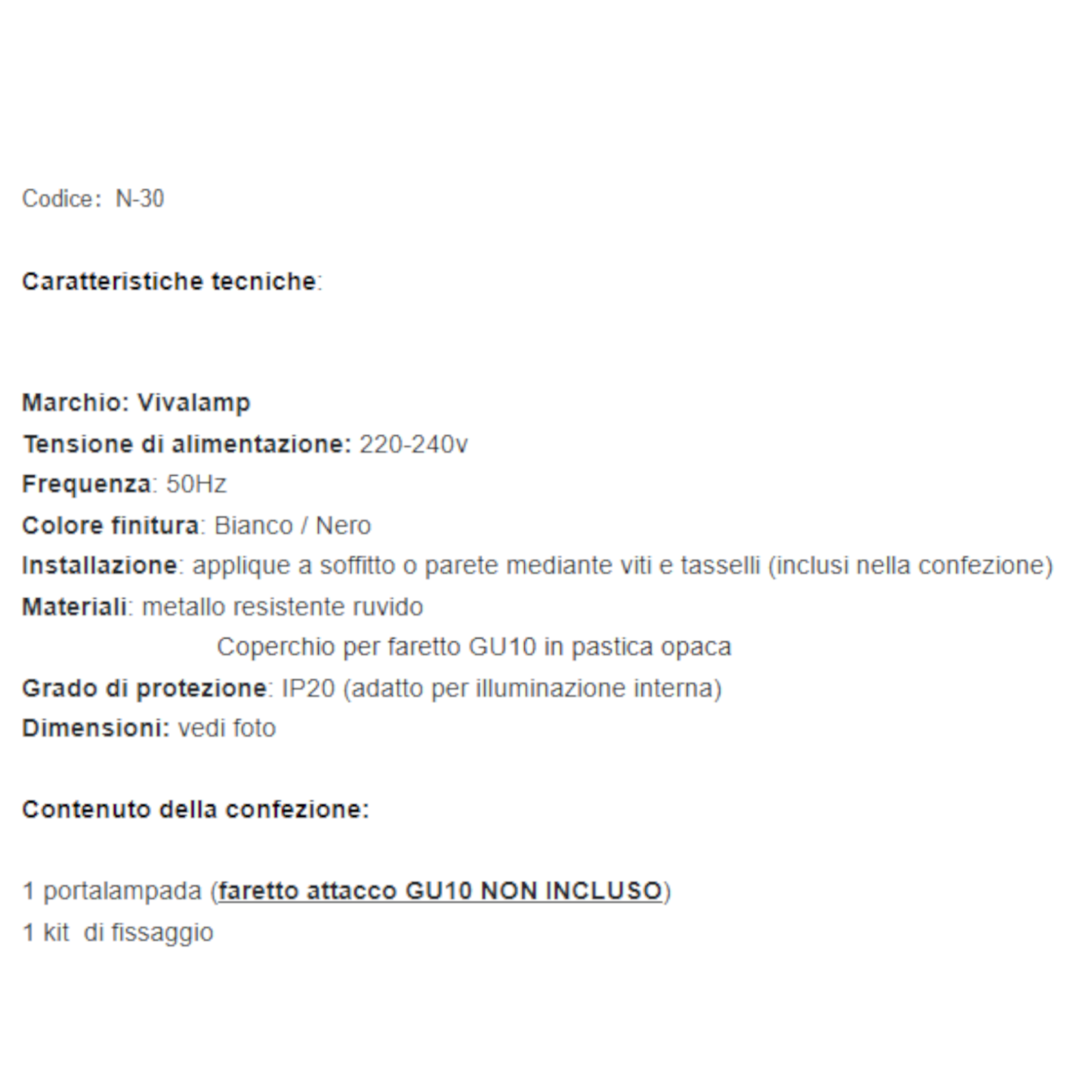 Lampada Sospesa GU10 30cm Moderna Cilindro Bianco Nero Lampadario a Faretto V.L