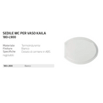 Sedile WC LINPHA Kaila Copriwater Bianco Termoindurente Cerniere Regolabili D.X