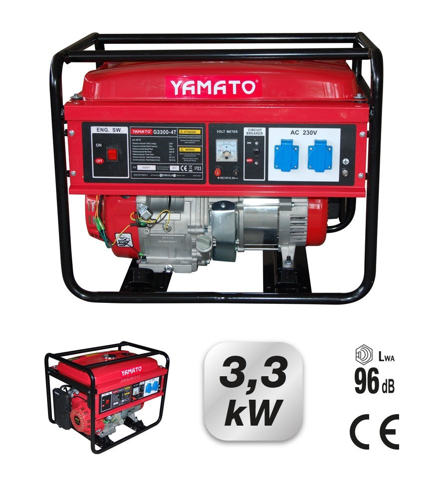 Motogeneratore 3300W 4T 270cc Benzina 3,3kW 230V Serbatoio 25L Professionale VBS