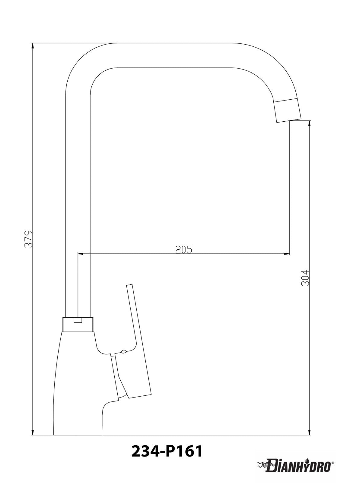 Rubinetto Cucina Canna Quadra Girevole Miscelatore Moderno Cromo Nero Opaco D.X
