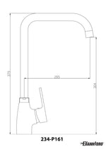 Rubinetto Cucina Canna Quadra Girevole Miscelatore Moderno Cromo Nero Opaco D.X