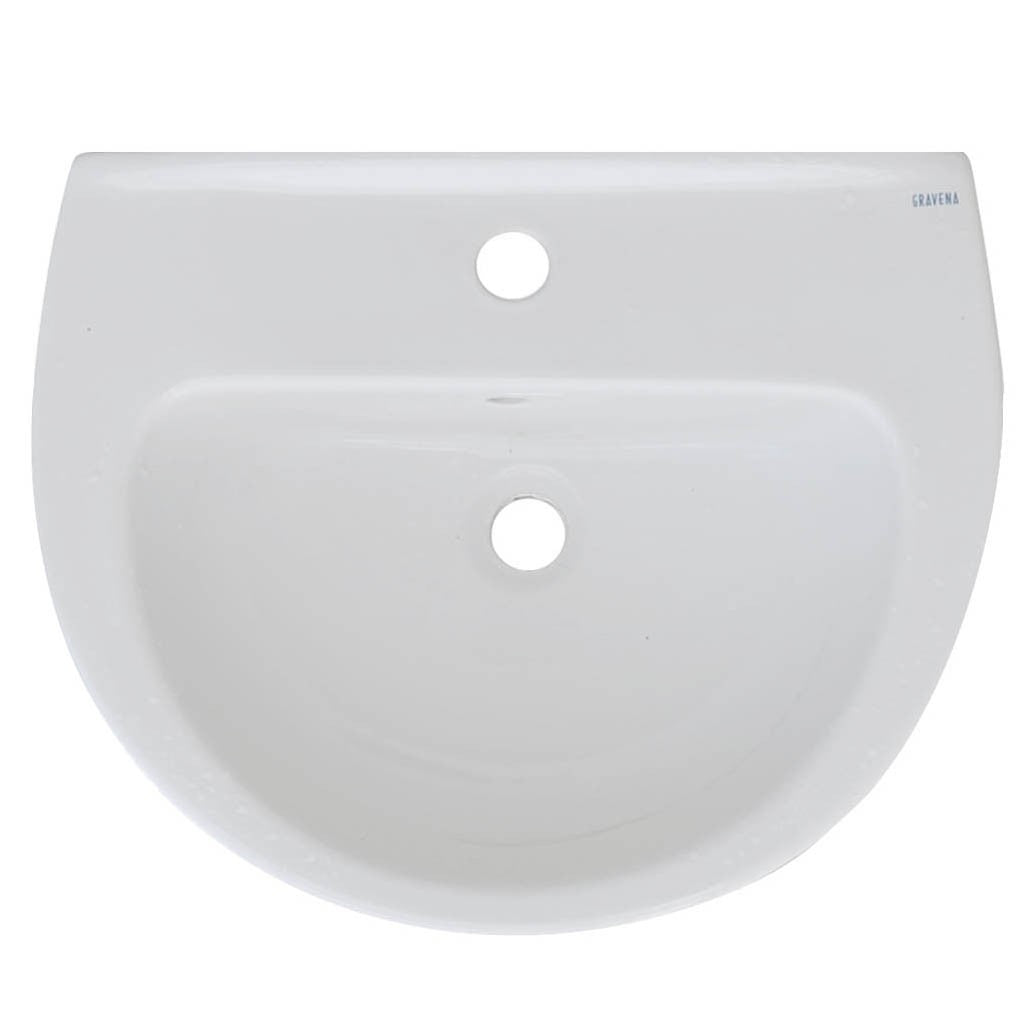 Lavabo a Parete 40x50 cm LINPHA Ceramica Foro Monocomando Moderno Bagno D.X